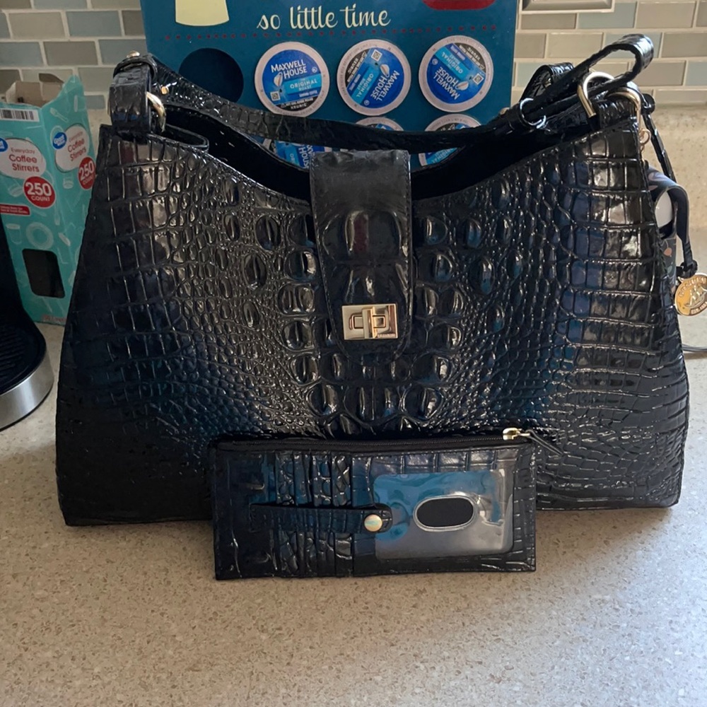 Brahmin shoulder bag with wallet. Lightly used